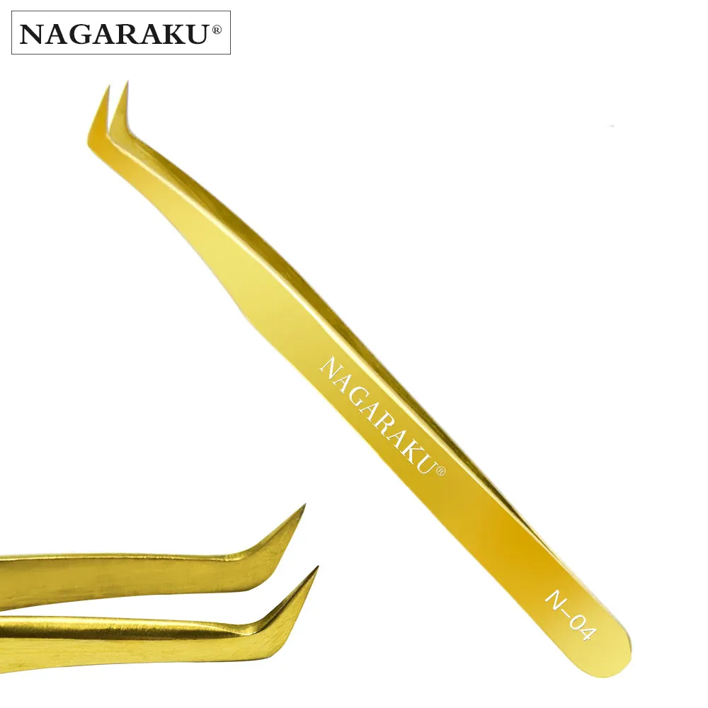 NAGARAKU N-04 Không Gỉ Mở Rộng Lông Mi Nhíp Khối Lượng Lash Extension Tweezer Công Cụ Lông Mi