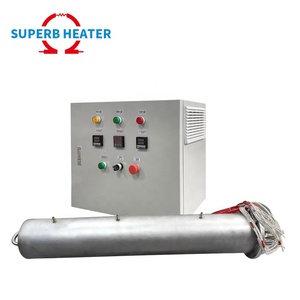 Calentador industrial personalizado para un sistema completo de calefacción y control de temperatura que incluye un gabinete de control de temperatura