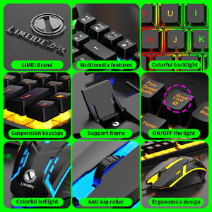Teclado ergonómico para juegos de ordenador con personajes coloridos con 104 botones y retroiluminación de arcoíris periférico con cable USB nuevo - Product Image 5