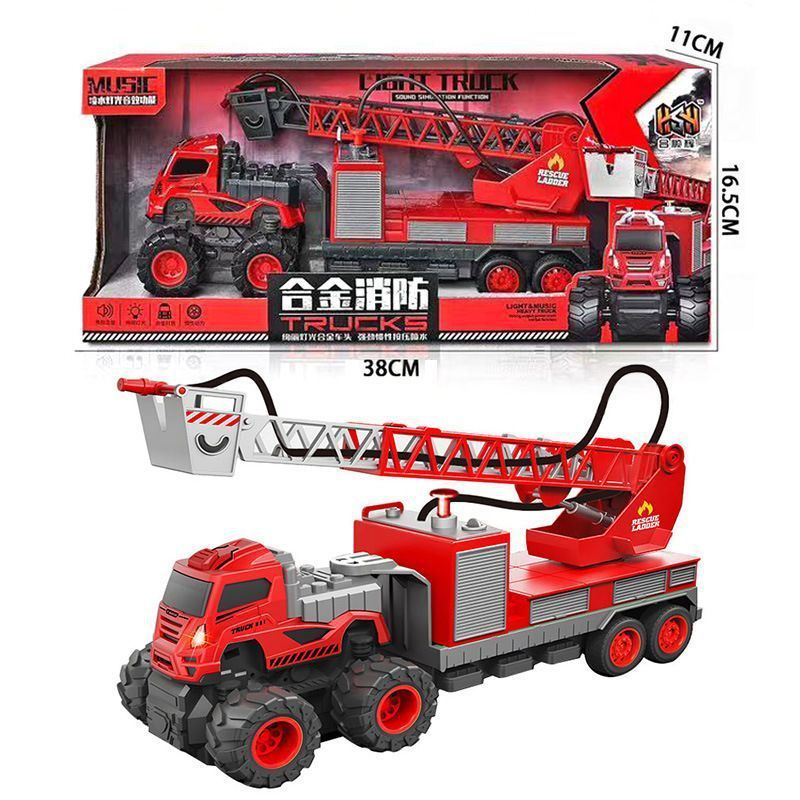 Camion de pompiers avec échelle à nuages et lumière sonore