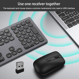Juego de teclado y mouse inalámbricos Bluetooth recargables de primera calidad para oficina, teclado y mouse inalámbricos recargables de 108 teclas - Product Image 4