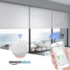 Tirai gulung Modern kontrol Bluetooth WiFi Blackout, disesuaikan dengan kontrol remot Motor listrik penggunaan dalam ruangan Valtinsu - Product Image 1