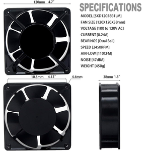 Customized 12038 AC Axial Fan 120mm AC Brushless Cooling Fan 120x120x38mm Cooling Fan