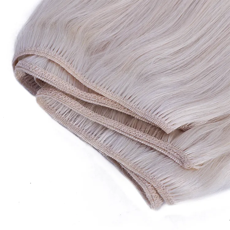 Thick end and Short weft length Tripe drawn 100% Russian Human Hair Extensions Volume Wefts