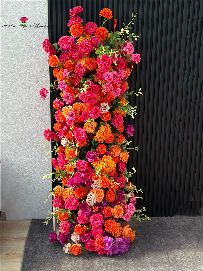 Fiore rosa arancio corridore 50*150cm