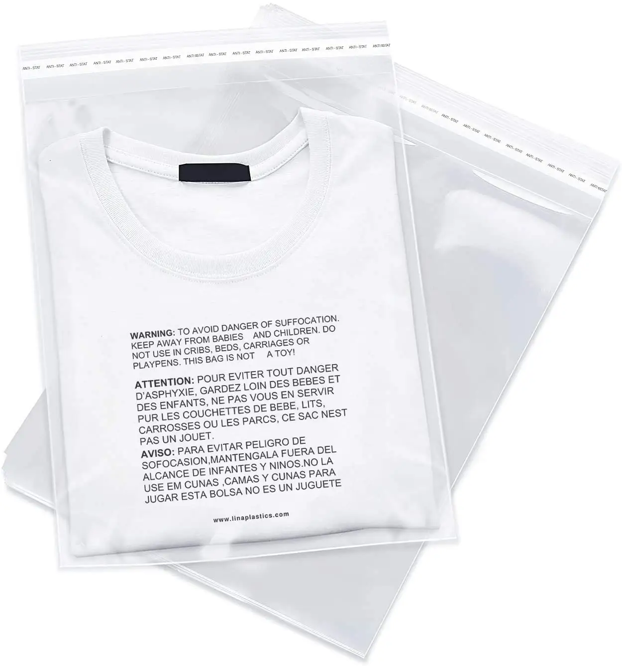 Bolso transparente de Boutique de alta calidad, bolsa opp pequeña con advertencia de asfixia