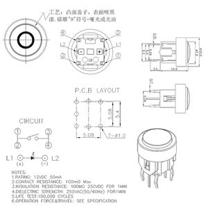 One-stop Purchase 10mm <strong>Mini</strong> Short Type Momentary Shell Plastic Red LED <strong>Push</strong> <strong>Button</strong> <strong>Switch</strong> 6 Pin SH01-223M7 Support Customization - Product Image 2