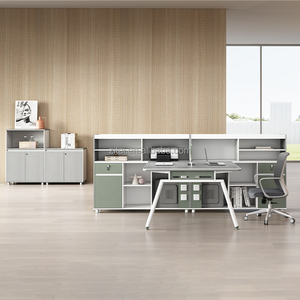 Zitai Workstation Electric Workstation Desk Designs Office Furniture Work Station Desk Staff <strong>Computer</strong> <strong>Table</strong> with Side Storage - Product Image 2