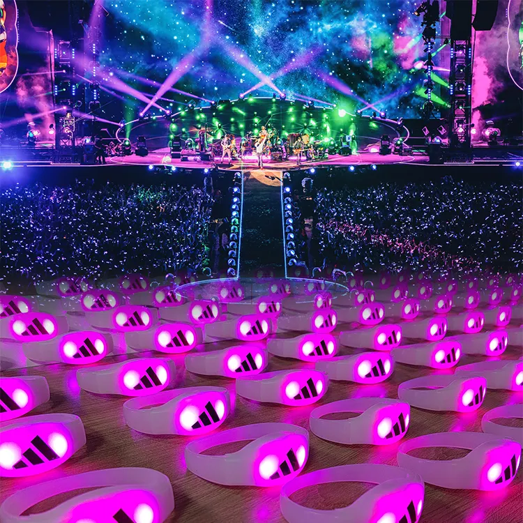 Özel konser olay taraflar bilek bandı Dmx parlayan Pulsera LED bileklik uzaktan kumanda parlak LED bilezik