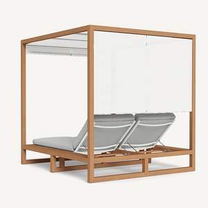 Lüks tasarım koleksiyonu dış mekan mobilyası tik ahşap kapı tik Daybed Teak Batyline Cabana - Product Image 5