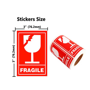 Glass Design Fragile Stickers Thank You Shipping and Packing Warning Stickers Permanent <strong>Adhesive</strong> This Side <strong>up</strong> Shipping Packing - Product Image 2