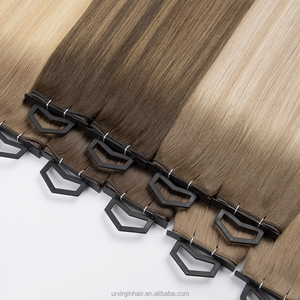 <strong>Stock</strong> Invisible Genius Weft Hair Extensions Double Drawn Blonde Highlights Virgin Cuticle Aligned Russian Remy <strong>Human</strong> Hair Weft - Product Image 4