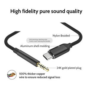 适用于笔记本电脑的USB C至3.5毫米音频电缆适配器AUX音频插孔电缆适配器，适用于笔记本电脑交流/DC输出 - Product Image 3