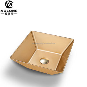手工制作坚固的浴室水槽台面壁挂式方形混凝土容器酒店使用玻璃树脂方形安装混凝土