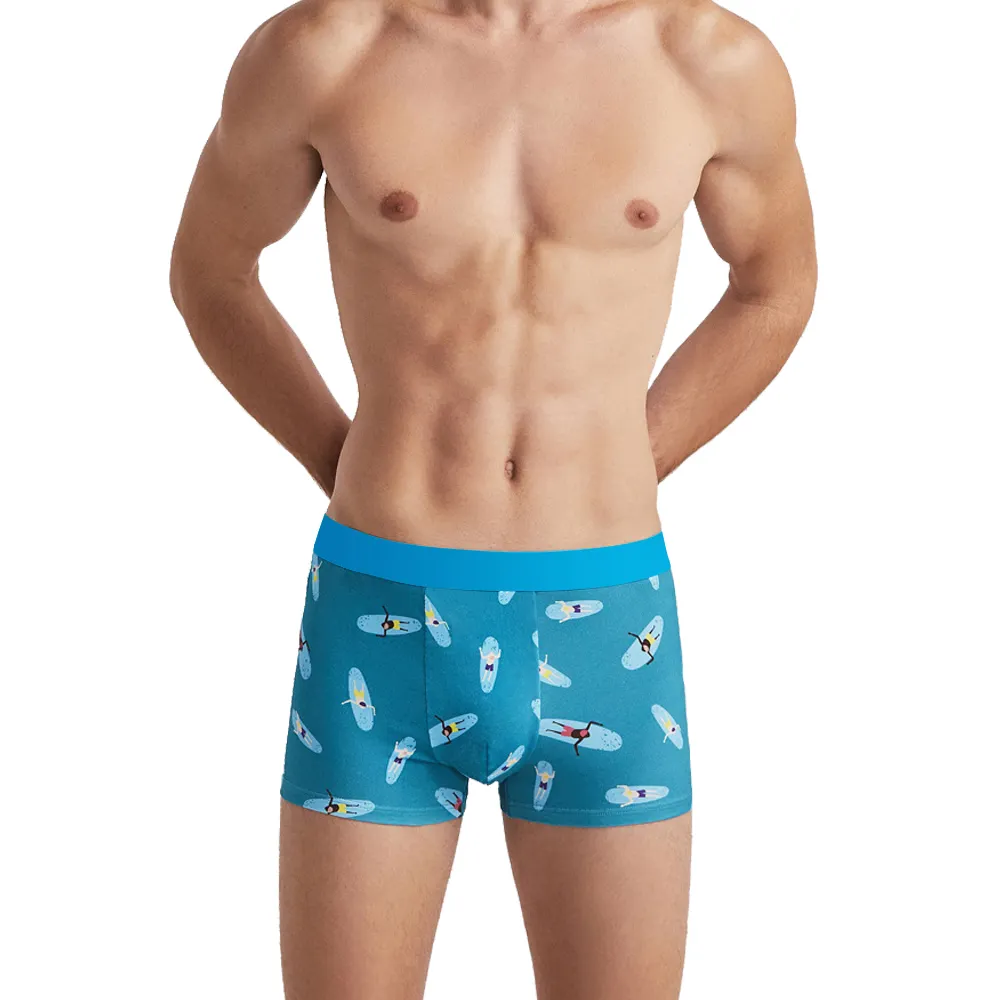 Chaude loisirs sport bande dessinée impression sous-vêtements hommes sexy drôle hommes boxer