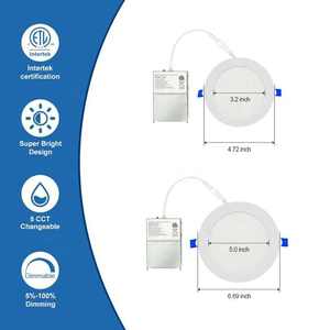 <strong>4</strong> Inch Color Selectable 3cct Led Recessed Ceiling Down Panel <strong>Light</strong> Led Pot <strong>Light</strong> Downlight Potlight With Junction Box - Product Image 2