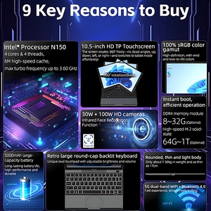 2025 Neues Handheld-Computer-Tablet, Tragbarer Laptop, N150 CPU, Win11, 10,5 Zoll Touchscreen, Office Pocket YOGA <span class=keywords><strong>Netbook</strong></span>, <span class=keywords><strong>Mini</strong></span>-Laptop - Product Image 6