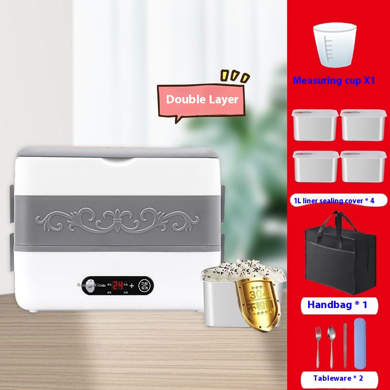 Smart Double Layer + Handbag + 2 Sets of Tableware