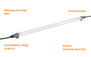 Hontech T8 LED ışık tam spektrum 20W kanatlı aydınlatma soğuk beyaz yayan LED tüp tavuk çiftliği için IP67 anma PC vücut - Product Image 3
