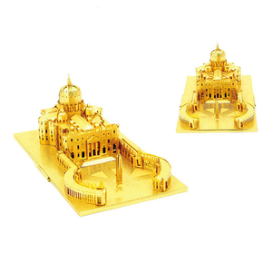 St. peter's Basilica kim loại câu đố <span class=keywords><strong>3D</strong></span> chiều đồng thau thép không gỉ ghép hình câu đố hình ảnh khắc Bộ dụng cụ mô hình - Product Image 3