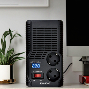 KEBO AVR otomatik voltaj regülatörü EW 1200VA masa kullanımı ev aletleri plastik kasa tek fazlı - Product Image 6