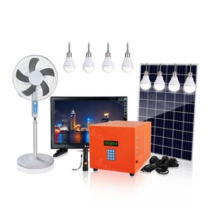 Precio de fábrica 60W 80W 100W Kit de sistema solar de carga portátil DC 12V 60Ah Controlador PWM Generadores solares Sistema de luz para el hogar - Product Image 1