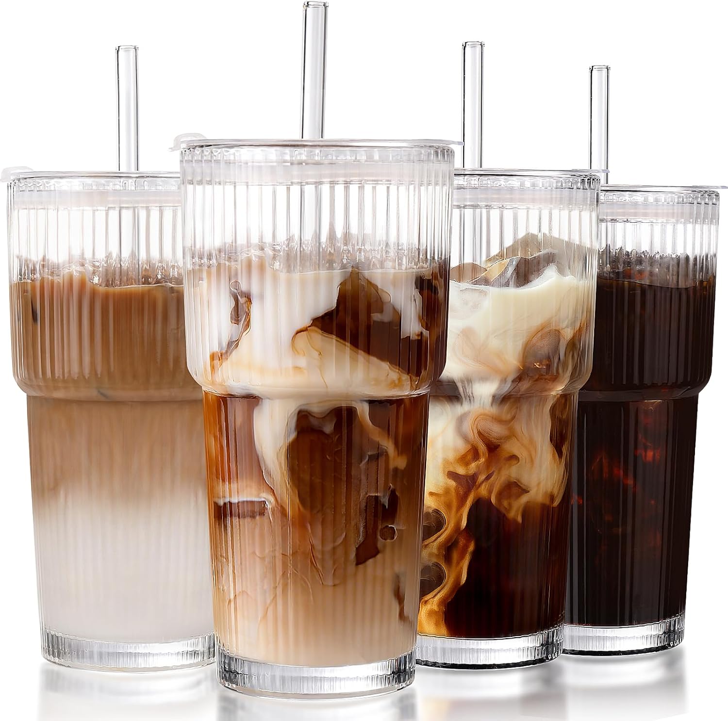 20oz transparent bottle with straw