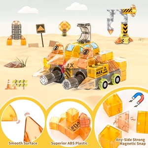 Mới Phát Hành Sản Phẩm 2025 3D Chơi Xây Dựng Khối Gạch Trẻ Em Đồ Chơi DIY Nam Châm Cube Toddler Crane Xe Tải Máy Kéo Khối Từ Tính - Product Image 4