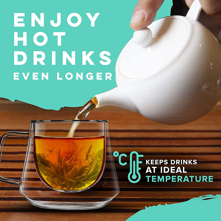 200ml New Style  Double Wall Insulated Glass Tumbler Pyrex Glass Coffee Mugs Tea Cups