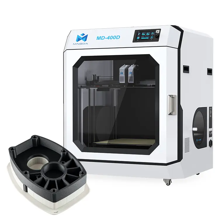 2023 mingda, superventas, IDEX, extrusora dual, impresora 3D de filamento de 400x400x400mm