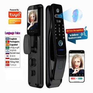 Produttore completamente automatico Tuya Wifi Multi lingua interfono visivo 3d riconoscimento del volto Tuya Wifi Smart serratura della porta con la macchina fotografica - Product Image 1