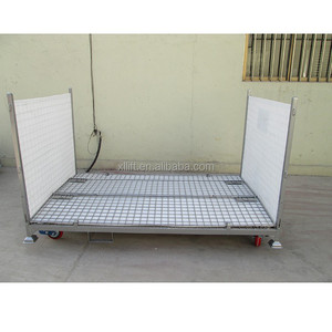 Caja Jaula de malla de alambre Contenedor de almacenamiento de malla de alambre de acero Contenedor de paleta Jaula Almacenamiento Caja de cesta de paleta Contenedor - Product Image 4