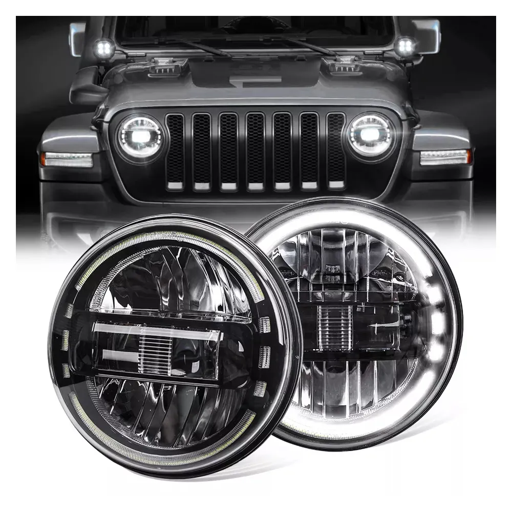 2023 New Design DOT Certified King Kong Led Headlight Auto Lighting System Round 7Inch Headlight For Jeep Wrangler