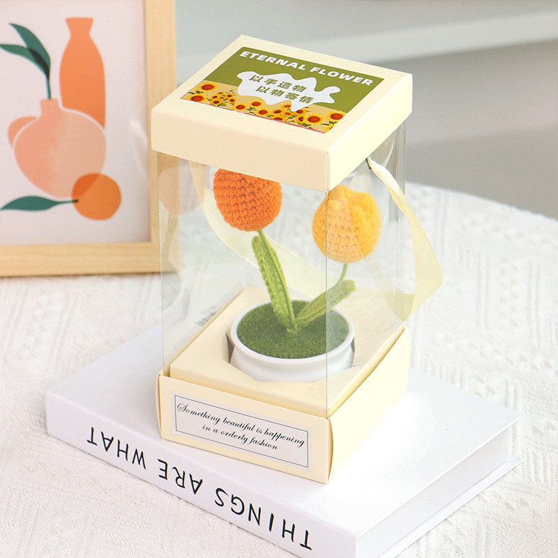 tulipe orange verte 2 têtes