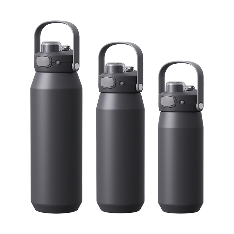 Revêtement en poudre noir charbon, bouteille isotherme en acier inoxydable