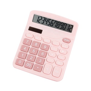 เครื่องคิดเลขตั้งโต๊ะจอ LCD ขนาดใหญ่12หลัก,เครื่องคิดเลขอิเล็กทรอนิกส์พลังงานคู่ (สีชมพูและสีฟ้า) - Product Image 1