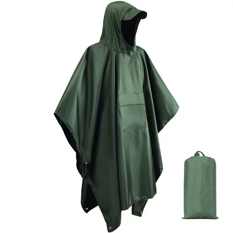 Mochilero impermeable ligero para adultos Poncho de lluvia al aire libre al por mayor tamaño personalizable tela de poliéster de viaje personalizada