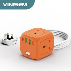 New Design Square Power Strip British UK <strong>Socket</strong> 3 Ways <strong>With</strong> <strong>USB</strong> + Type C Ports High Quality UK <strong>Multi</strong> <strong>Function</strong> Electrical <strong>Socket</strong>