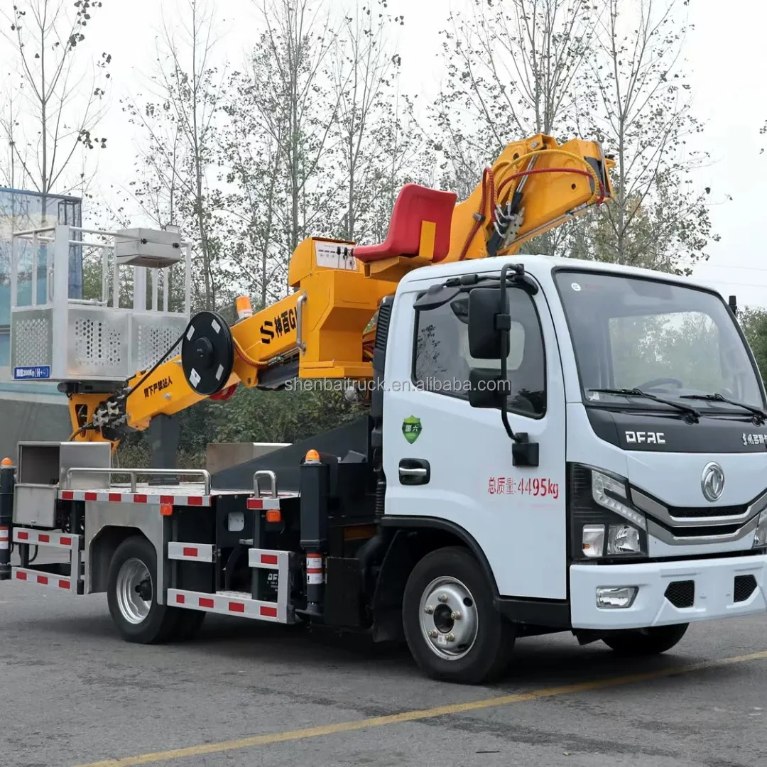 Plataforma de trabalho aéreo Dongfeng 4x2 para caminhões pequenos de operação em alta altitude 18M 20M 23M 24M