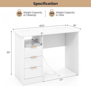 Guter Preis Studie Computer Schreibtisch Top italienische Büro Schlafzimmer Labor PC Computer Fall stehen Schreibtisch mit Schublade - Product Image 3