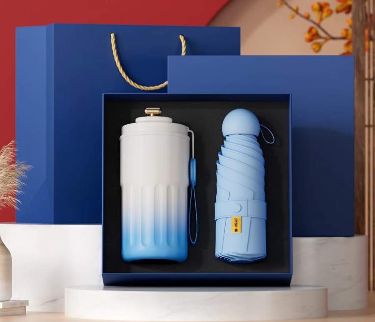 Coffee cup capsule umbrella-gradient blue