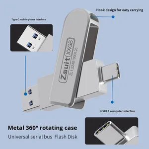 Dung lượng lớn 128G/256G 3.0 xe hơi <span class=keywords><strong>USB</strong></span> ổ đĩa <span class=keywords><strong>flash</strong></span> lưu trữ điện thoại di động xoay đôi kết thúc <span class=keywords><strong>USB</strong></span> Type-C - Product Image 3