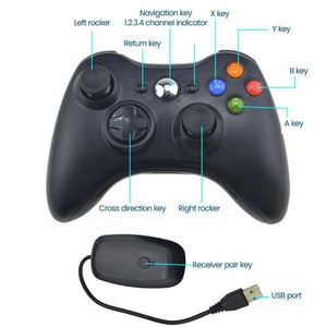 Xbox 360 kablosuz/kablolu Gamepad denetleyicisi ile titreşim motoru konsol ve oyun konsolu için 2.4G XBOX360 PC Joystick - Product Image 5