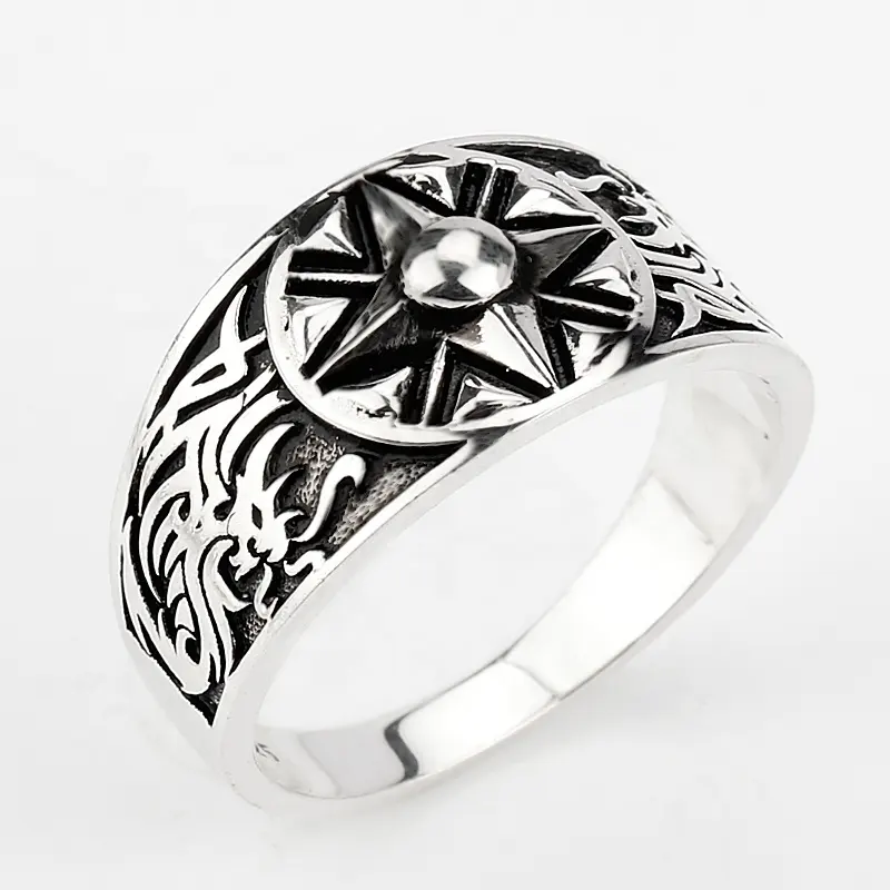 Bague en argent Sterling 925 pour hommes, anneau géométrique Vintage, mode Punk, turquie, haute qualité