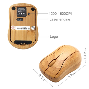 Bambus Holz Optischer Computer Laptop PC Mäuse Maus 2,4 GHz Drahtloser USB Mini Akku Wiederauf ladbarer Silent <span class=keywords><strong>Mouse</strong></span> Geschenkset - Product Image 4