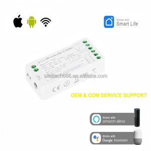 Tuya Smart <strong>LED</strong> Controller RGBW with APP/Voice/Remote Control 2.4G RF RGB+CCT <strong>LED</strong> DC 12v-24v Strip Light Controller Remote - Product Image 2