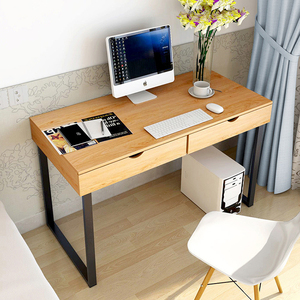 Escritorio de ordenador en forma de U, patas de marco de acero duradero, diseño multifuncional moderno con cajones dobles, mesa de ordenador sencilla