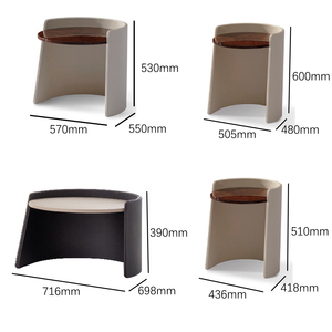 Mesa de té de lado redondo nórdico, mesas laterales de madera sólida de alta gama, juego de mesa de centro seccional para sala de estar - Product Image 5