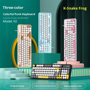 Viper K2 Wired RGB Backlit USB <strong>Keyboard</strong> Mouse Set Waterproof Retro Punk Girls Design for Desktop <strong>Computer</strong> Notebook Office <strong>Use</strong> - Product Image 4