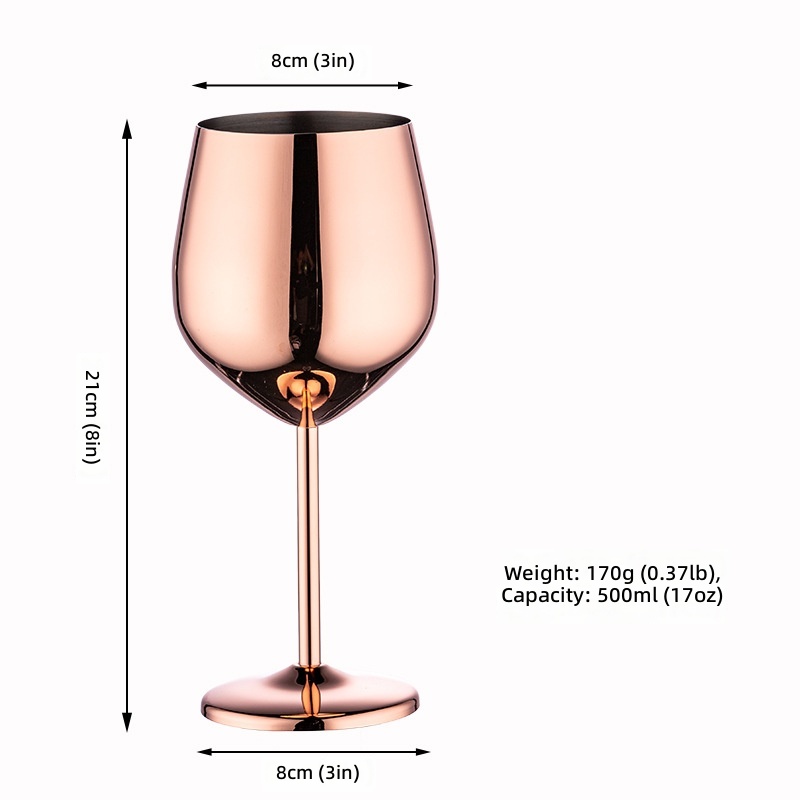 550ml red wine glass-rose gold